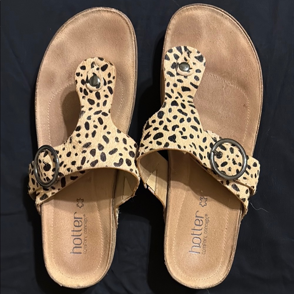 Size 9 Hotter Women's Sandals with Animal Print